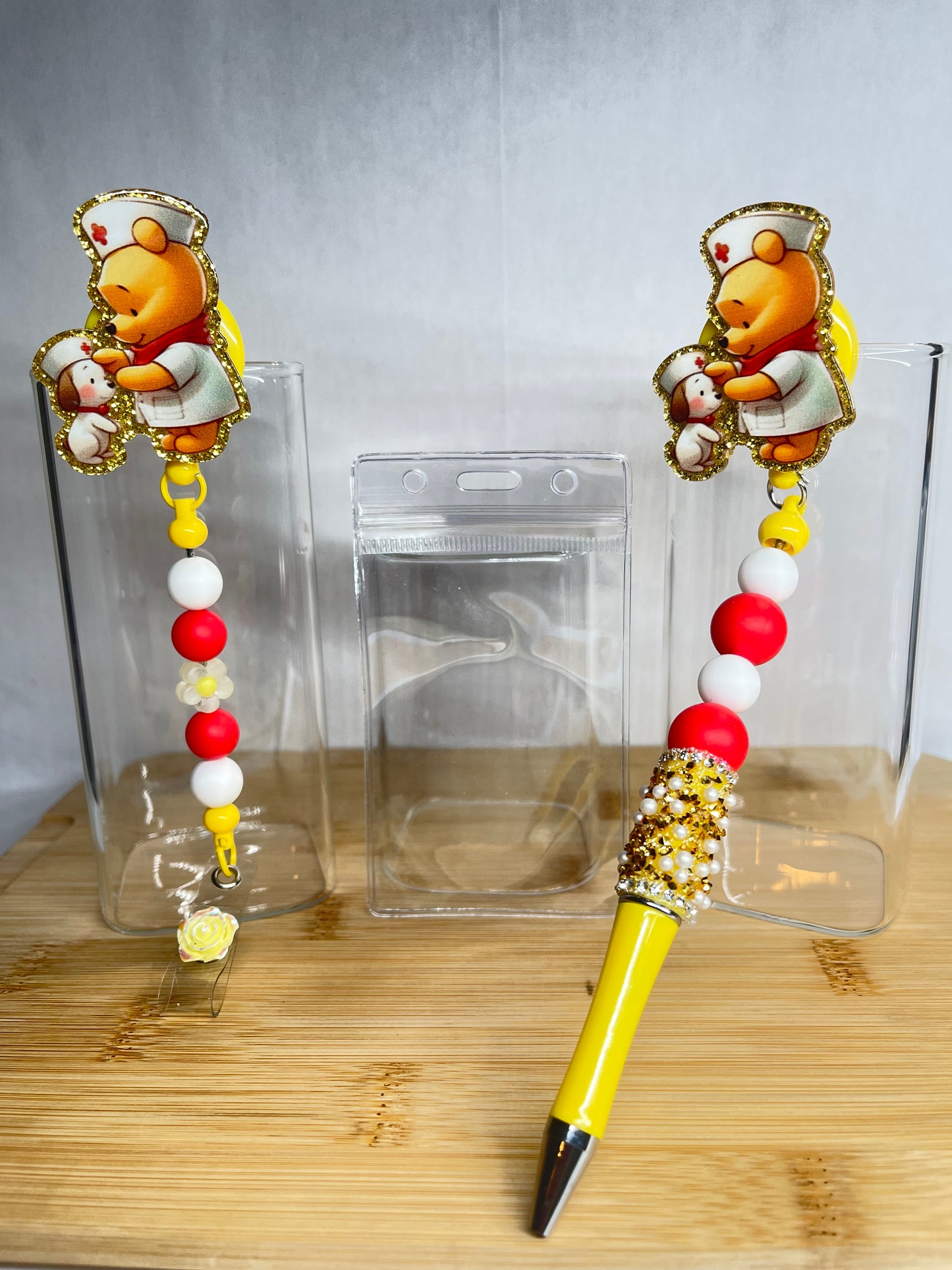 Retractable badge and pen sets